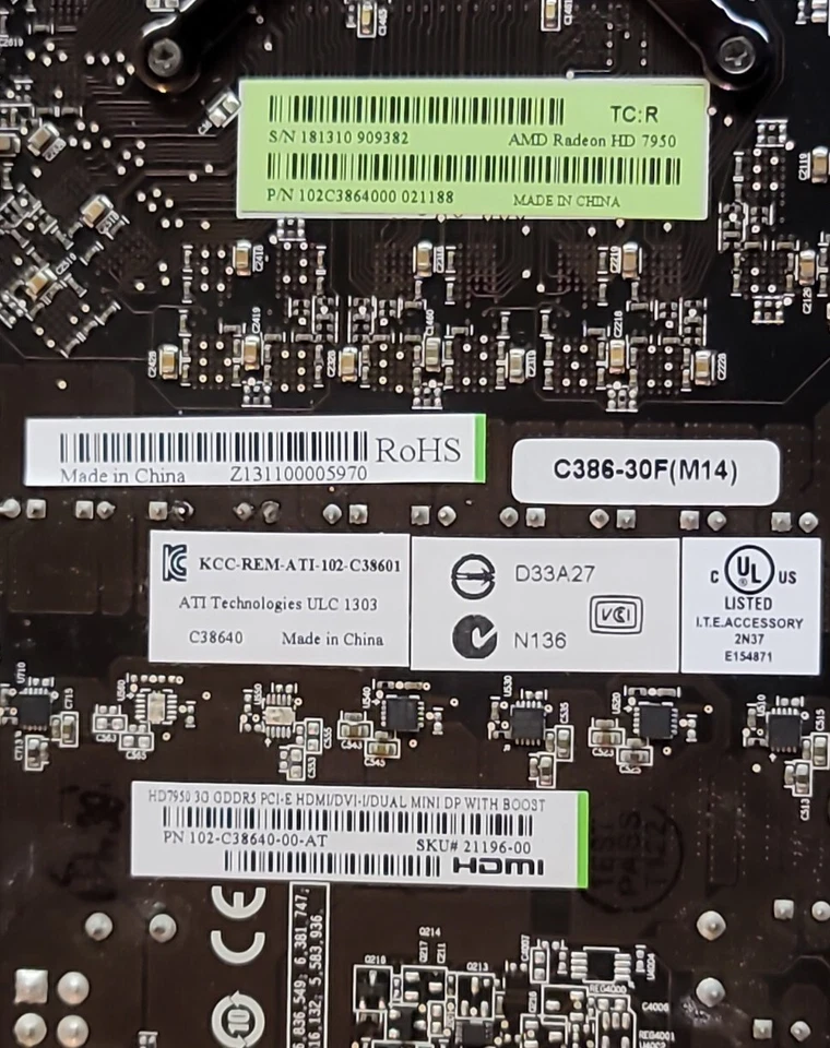 AMD Radeon HD 7950 3GB DDR5 Video Card 2xDP, HDMI, DVI - Image 2 of 3