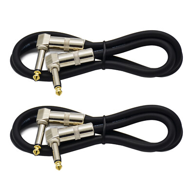 2x3ft 1/4 to 1/4 right angle pro audio sound speaker wire cable cord 15 ga gauge