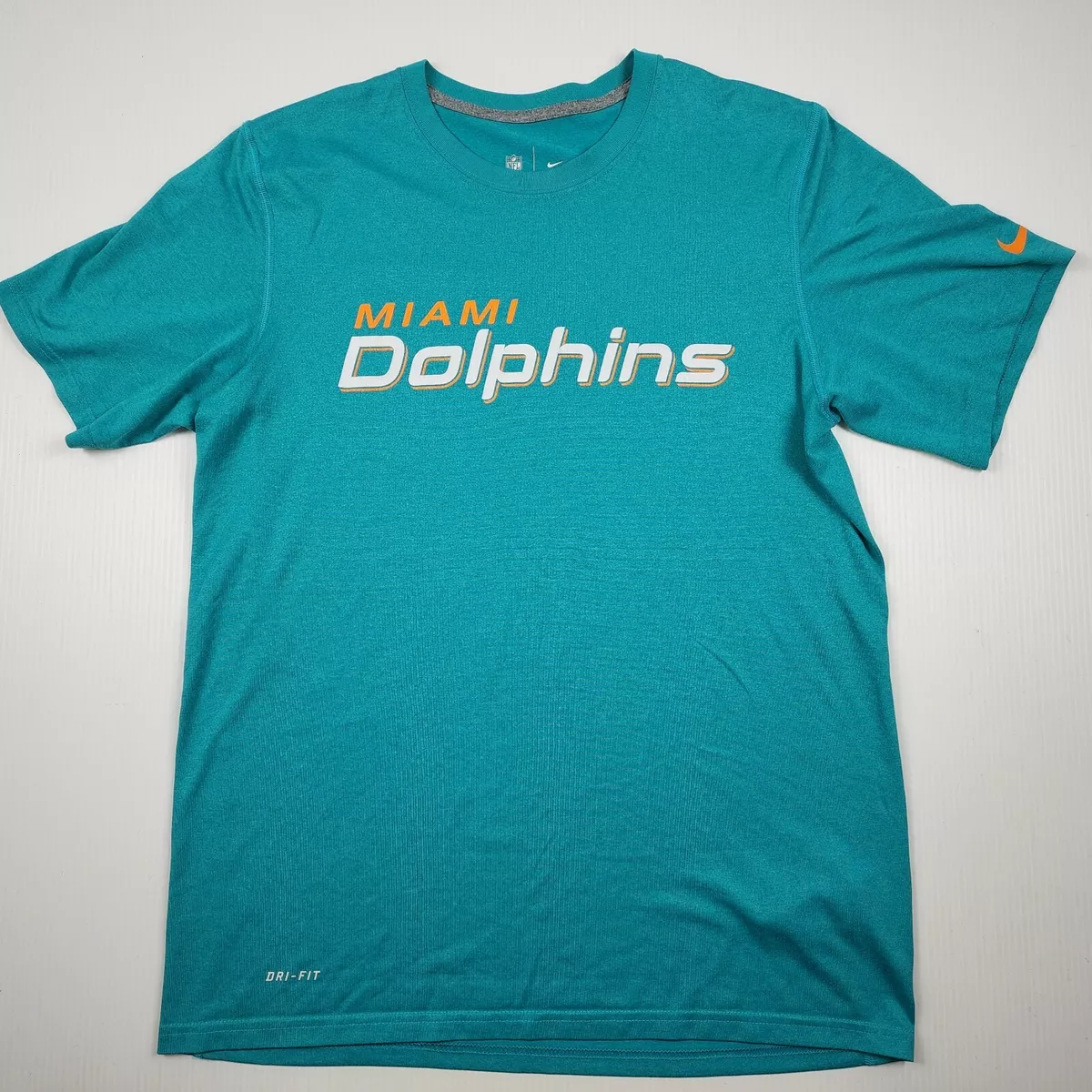 Nike Miami Dolphins Shirt Mens Medium Dri Fit Green Tee T Shirt