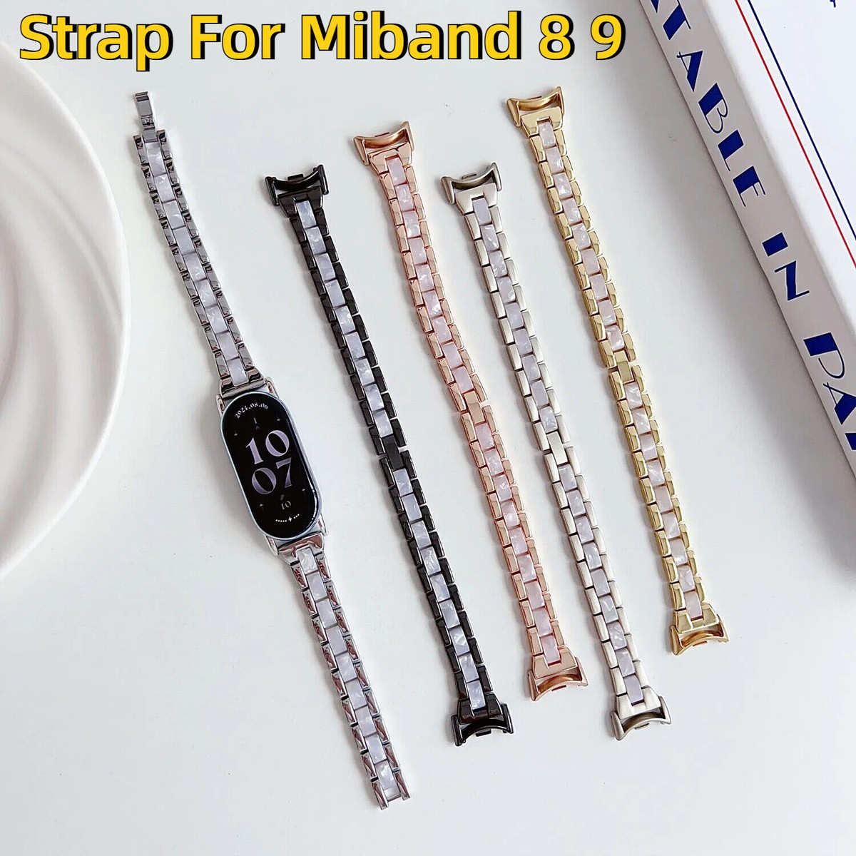 Slim Watchband for Xiaomi Mi Band Strap Resin Stainless Steel