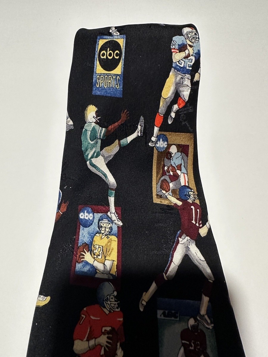 Vintage Football Tie ABC Wide World Of Sports Retro Silk Nicole Miller Gift View 3