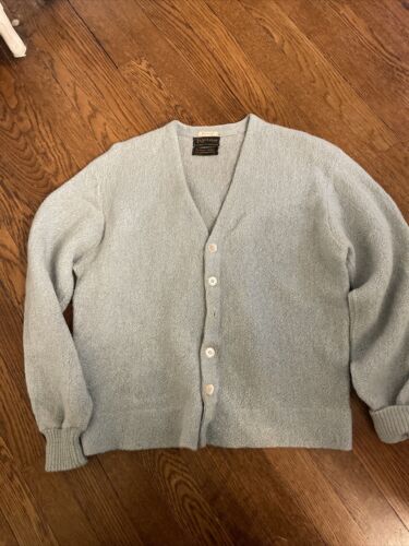 1960’s Vintage Kandahar Mohair Sage Cardigan 75% Mohair 25% Imported Wool Large - Picture 1 of 9