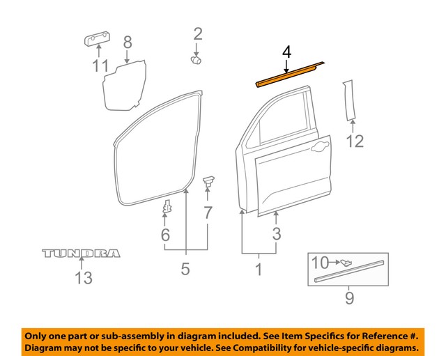 TOYOTA OEM Tundra-Door Window Sweep-Belt Molding Weatherstrip Right