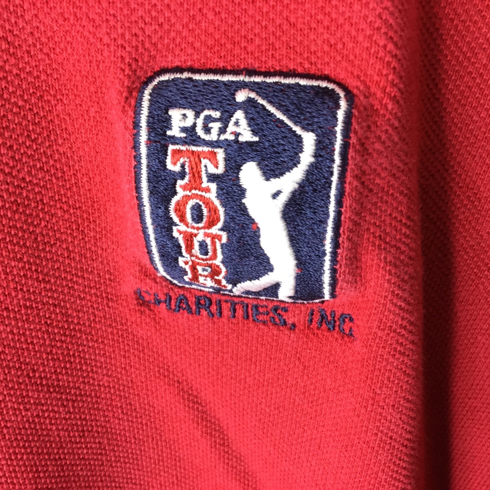 PGA Tour Polo Shirt Mens XXL Cotton Vintage Red SS USA