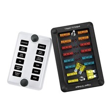 12 Ways Blade Fuse 32V Car Boat Fuse Box Holder W/ Power Panel Board Camper