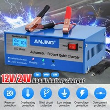 Profi 400AH Intelligente Auto KFZ Batterie Ladeger&auml;t Impuls Reparatur 12V 24V DE