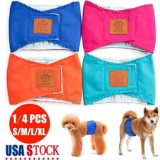 1-4pc Reusable Washable Male Dog Wraps Belly Band for Male Dog Diapers Underwear