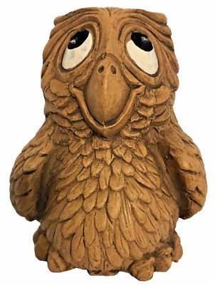 VTG Owl Figurine signed Alpha Rez 1983 Ceramic