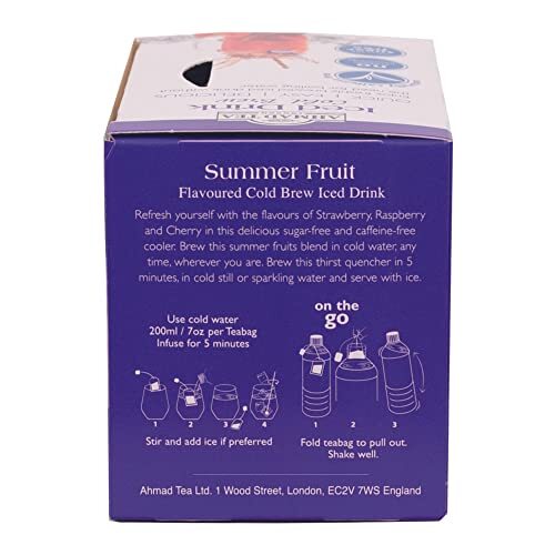 Ahmad Tea Herbal Cold Brew Summer Fruits Teabags 20ct Pack of 6 Decaf