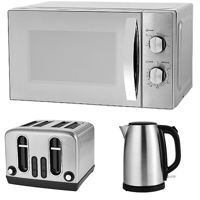 Microwave kettle and slice toaster set Stainless steel UK