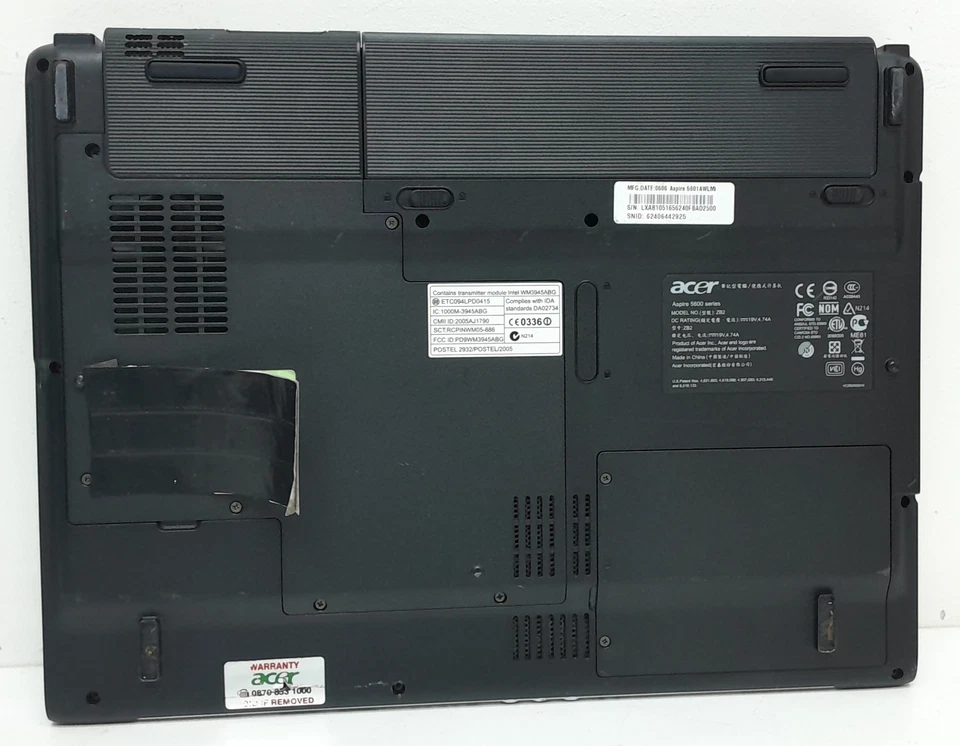 Acer Aspire 5600 Series ZB2 - Celeron Duo T2050 1.6GHz - 1GB Ram - 15.4" - 10... - Image 4 of 4