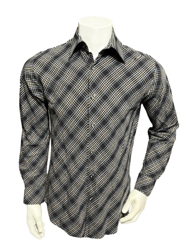 J. Ferrar Men’s Button Up Shirt Size Adult M Medium 15-15.5 Long Sleeves Cotton - Image 3 of 4