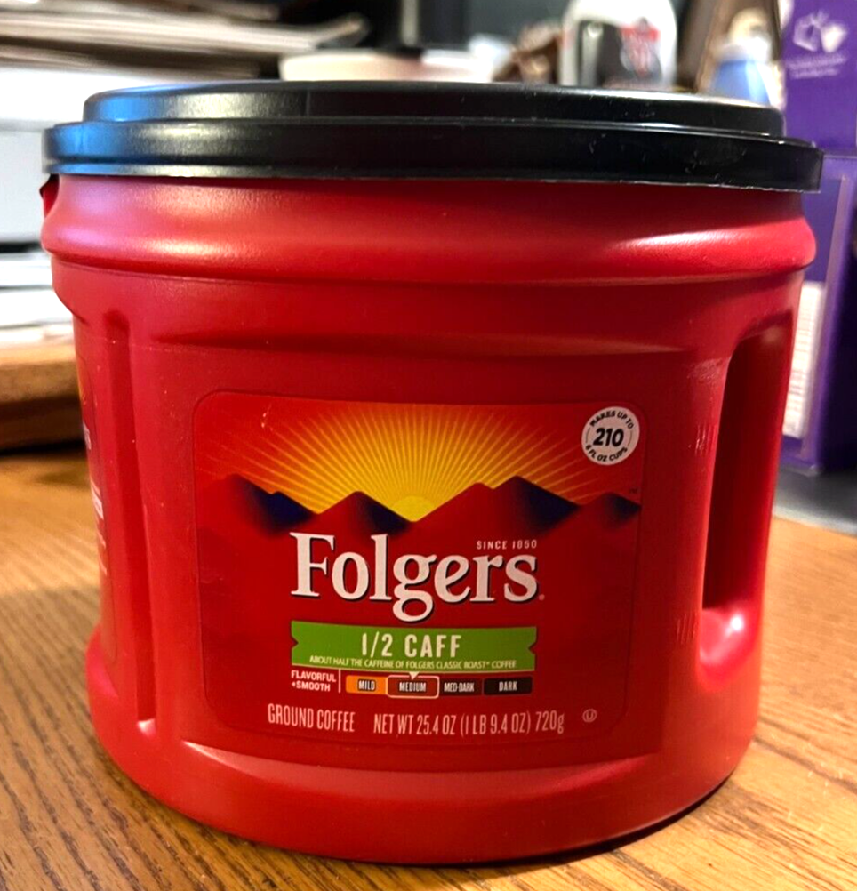 Folgers Coffee Half Caff 25.4 oz Canister unopened eBay