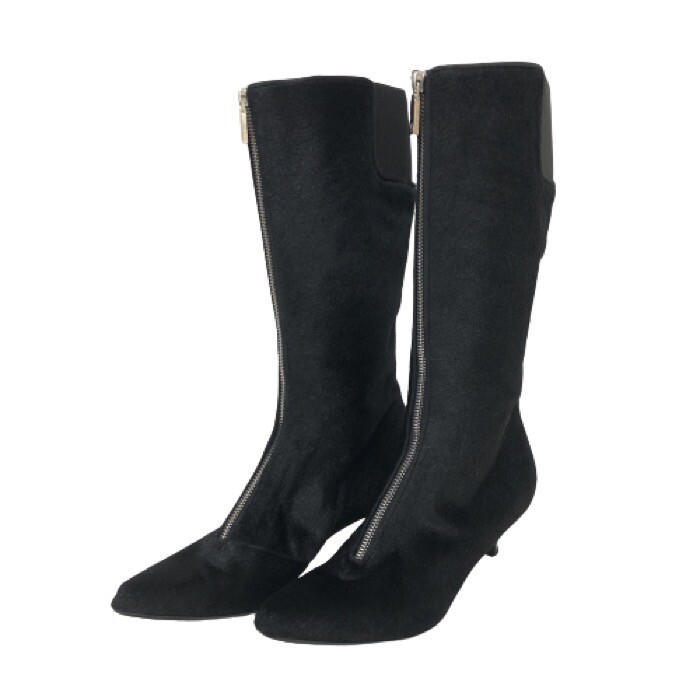 靴 LOUIS VUITTON LONG BOOTS LOUIS VUITTON Long Boots, Pony Leather, Front Zip, Size 36