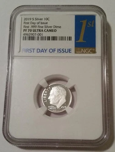 2019 S Silver Roosevelt Dime Proof PF70 UC NGC First Day of Issue