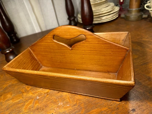 Antique Late 1800's European Baltic Pine Kitchen Cutlery Utensil Herb Tidy - Picture 2 of 10