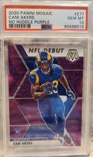 POP3 2020 Panini Mosaic Cam Akers RC Purple No Huddle PSA 10 #277 /50 