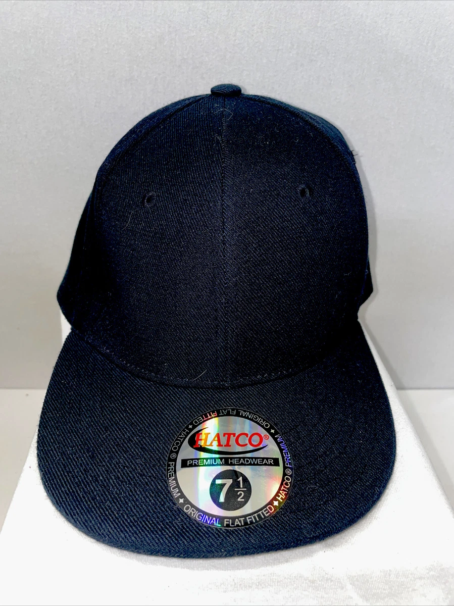 Hatco Fitted 7 1 2 Blank Black Ball Cap Hat BRAND NEW eBay