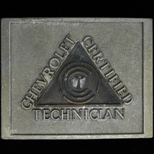 Chevrolet Chevy Technician Tech Mechanic Shop Owner 80s Vintage Belt Buckle