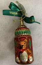 Waterford Holiday Heirlooms 118429 2001 Baby's First Bottle Ornament Teddy Bear