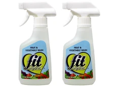 FIT Organic Fruit and Vegetable Wash Spray Bottle White, Clear, 12 Fl Oz 2 Pack