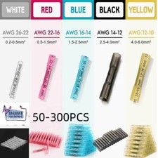 Terminals 300/50pcs 26-10AWG Heat Shrink Wire Connectors Butt Automotive Crimp