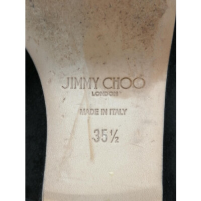 JIMMY CHOO JESSIE FLAT Suede Pump in Black with Box, US5.5 [Rank B