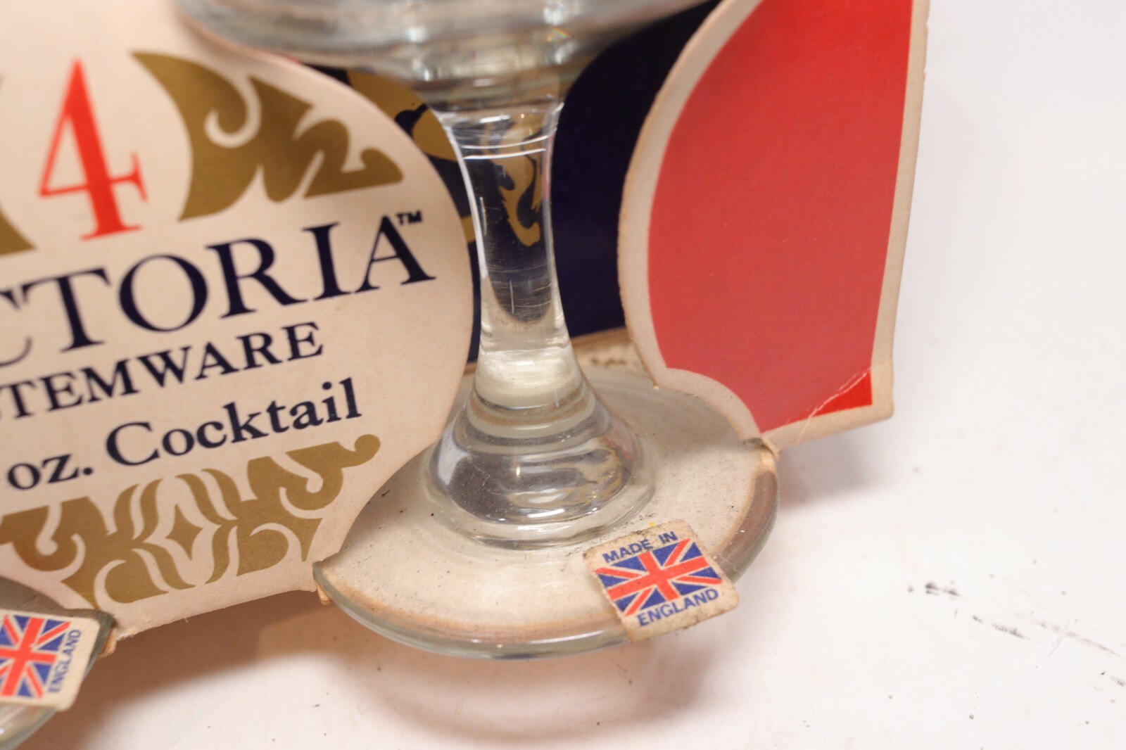 Lot 8 Victoria Stemware 4 oz Cocktail Glass Tulip Stem Vintage 1960's