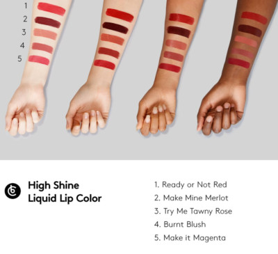 BeCause Cosmetics High Shine Liquid Lip Color - New in Box Choose From 4 Shades