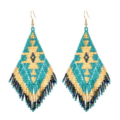 Neu! Japanische Miyuki Glas Rocailles Handarbeit Ohrringe Schmuck Haken Boho