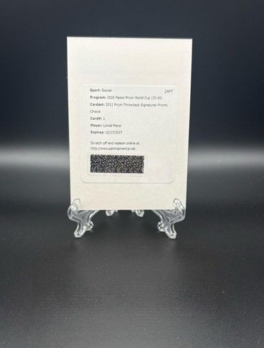 2026 Panini Prizm FIFA World Cup Lionel Messi Auto 2012 Prizm Throwback Choice