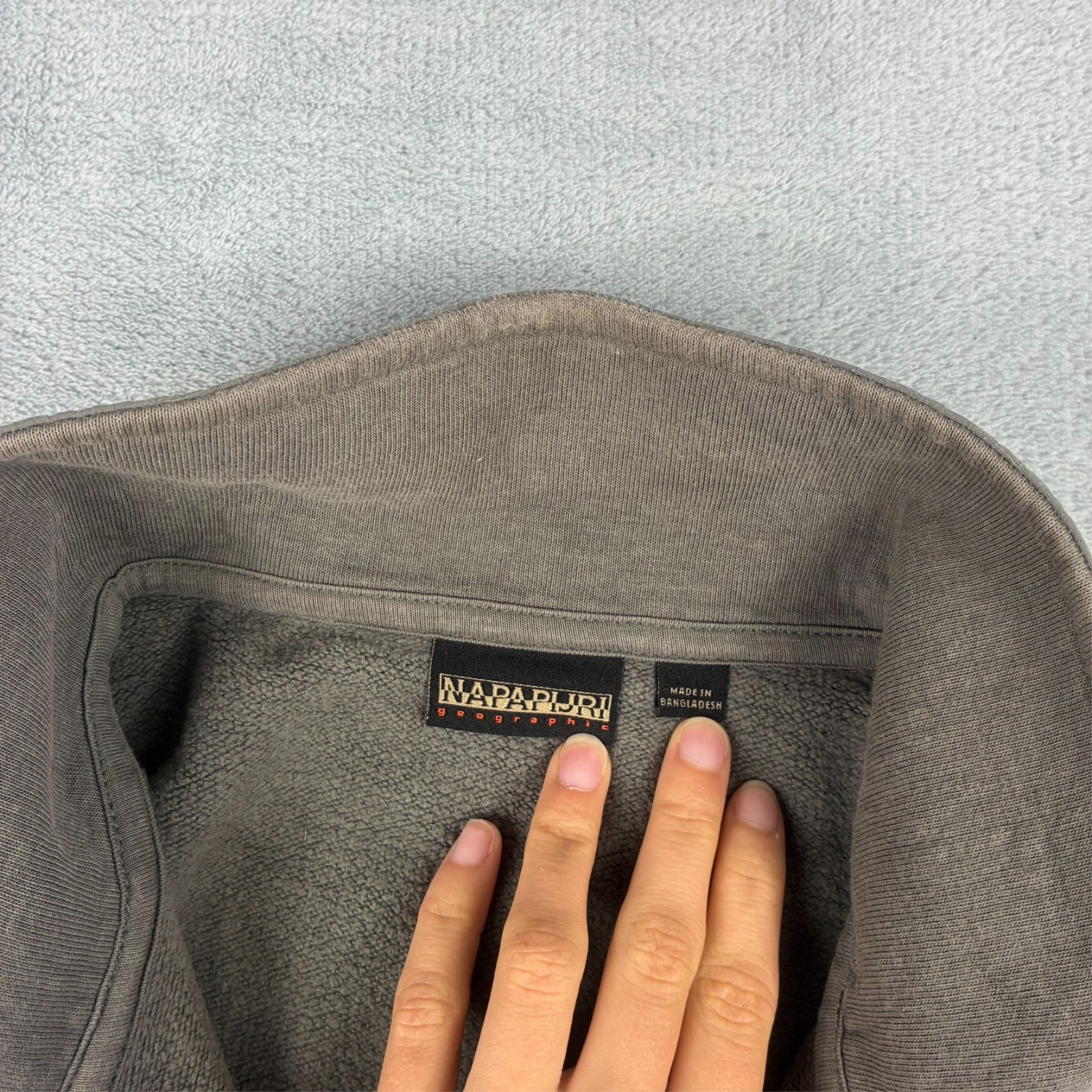 Vintage Napapijri Geographic 2000's Grey Size Small 1/4 Quarter Zip Jumper image 5