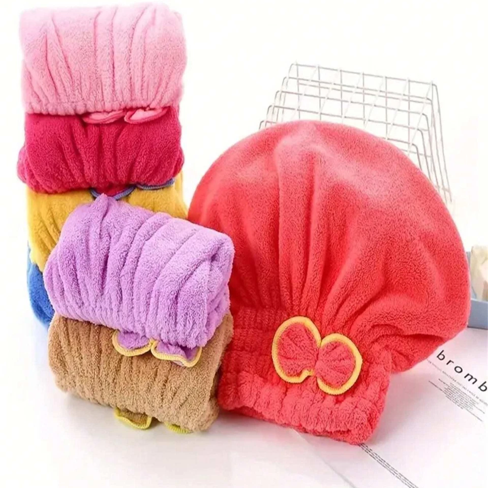 Women Hair Towel Quick Drying Turban Ultra Soft Absorbent Hair Drying Shower Cap - Image 4 of 4