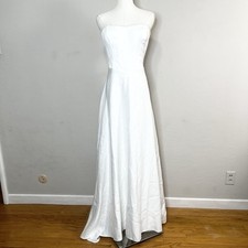Lulus Wedding Dress Gown Eternal Gratitude White Strapless Maxi Sheer Back Large