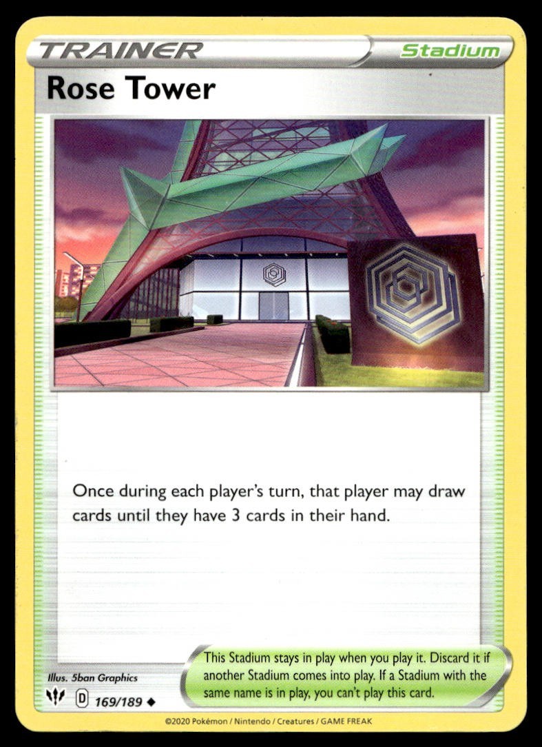 Rose Tower 169/189 Pokemon Card Darkness Ablaze Uncommon Trainer LP LQ