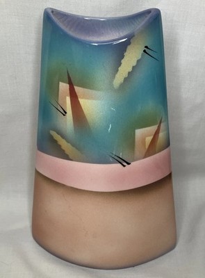 JUDITH STILES Studio Art Pottery CERAMIC VASE 9''high Abstract Southwest