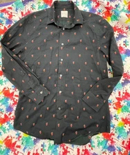 paul smith Cool Print Skull Strawberry Size Large Collar 15.5 H70