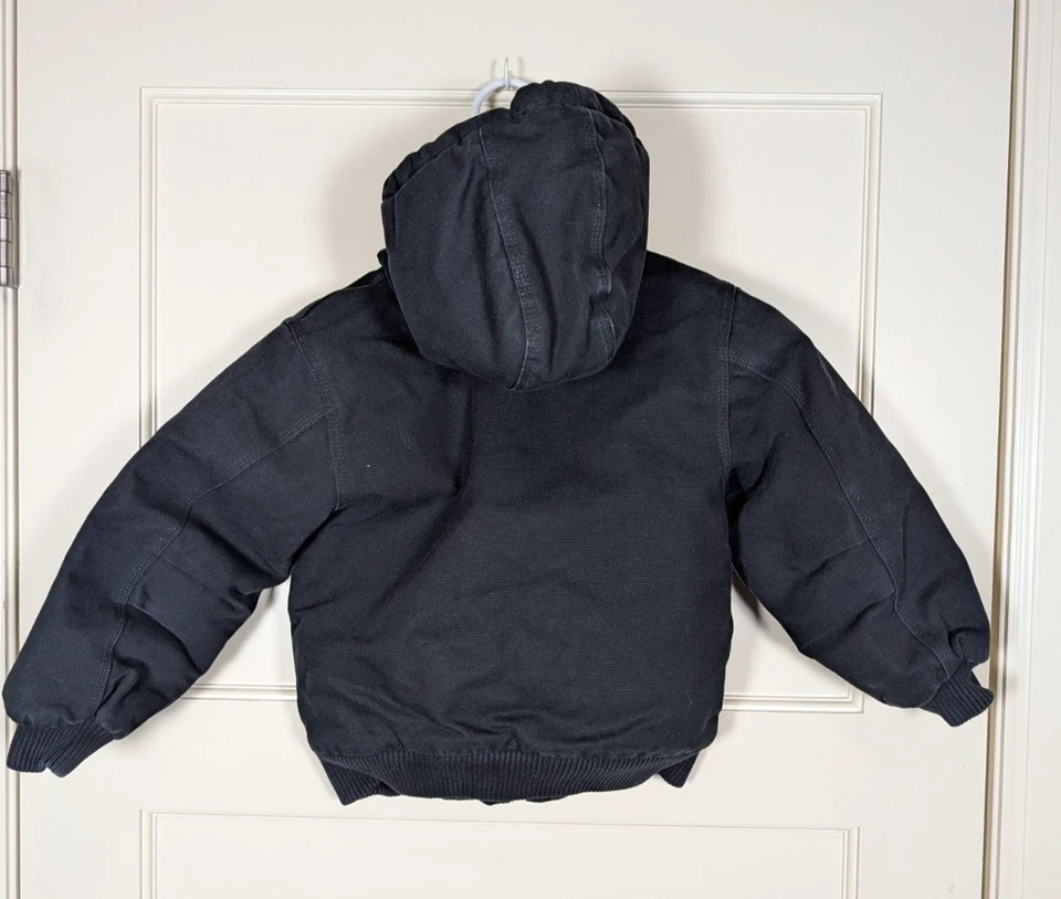 Carhartt Active Canvas Insulated Quilt Lined Jacket Black Youth Boys XXS 4-5 - Image 2 of 3