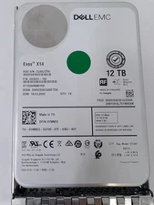 Dell EMC Exos X14 12TB 3.5" SAS HDD 12Gbps 7.2K YMN53 ST12000NM0158 EXC Health
