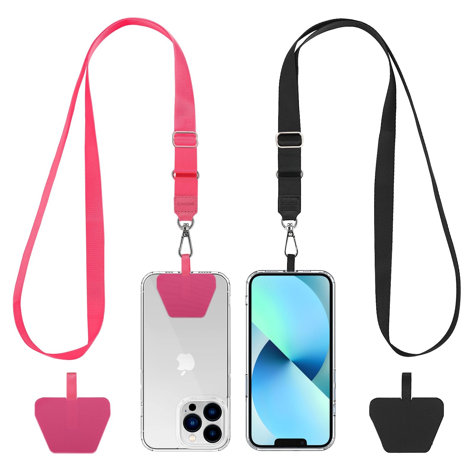 Lanière cordon de téléphone portable pour voyageur actif avec 2 patchs durables