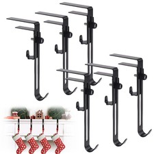 6 Pcs Garland and Stocking Hangers for Mantle, Adjustable Fireplace Stocking ...