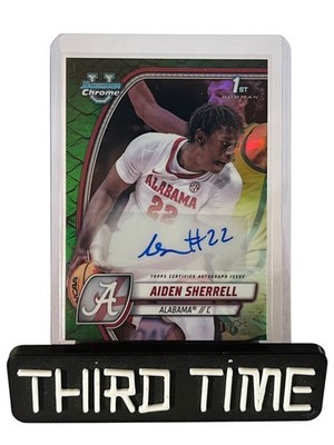 Aiden Sherrell 1st 2024-25 Bowman Chrome University Green Auto /75