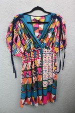 Maeve Anthropologie Chiffon Semi-Sheer Dress-Sz 6-Geometric-Whimsigoth-Boho