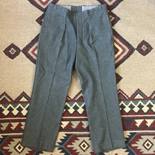 Vintage 70s Swedish Army Military Wool Pants Mens 33x28 Green Trousers