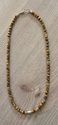 Thomas Sabo Kette  Tigerauge-Beads SilberRecyceltes Sterling Silber geschwärzt