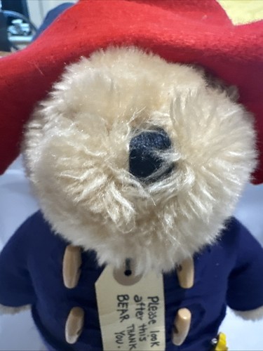 Paddington Bear Plush Standing Eden Toys Red Hat Boots Wellies Blue Coat Vintage - Picture 6 of 14