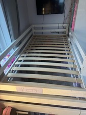 Midsleeper Cabin Bed with Slide and Ladder White Solid Wood