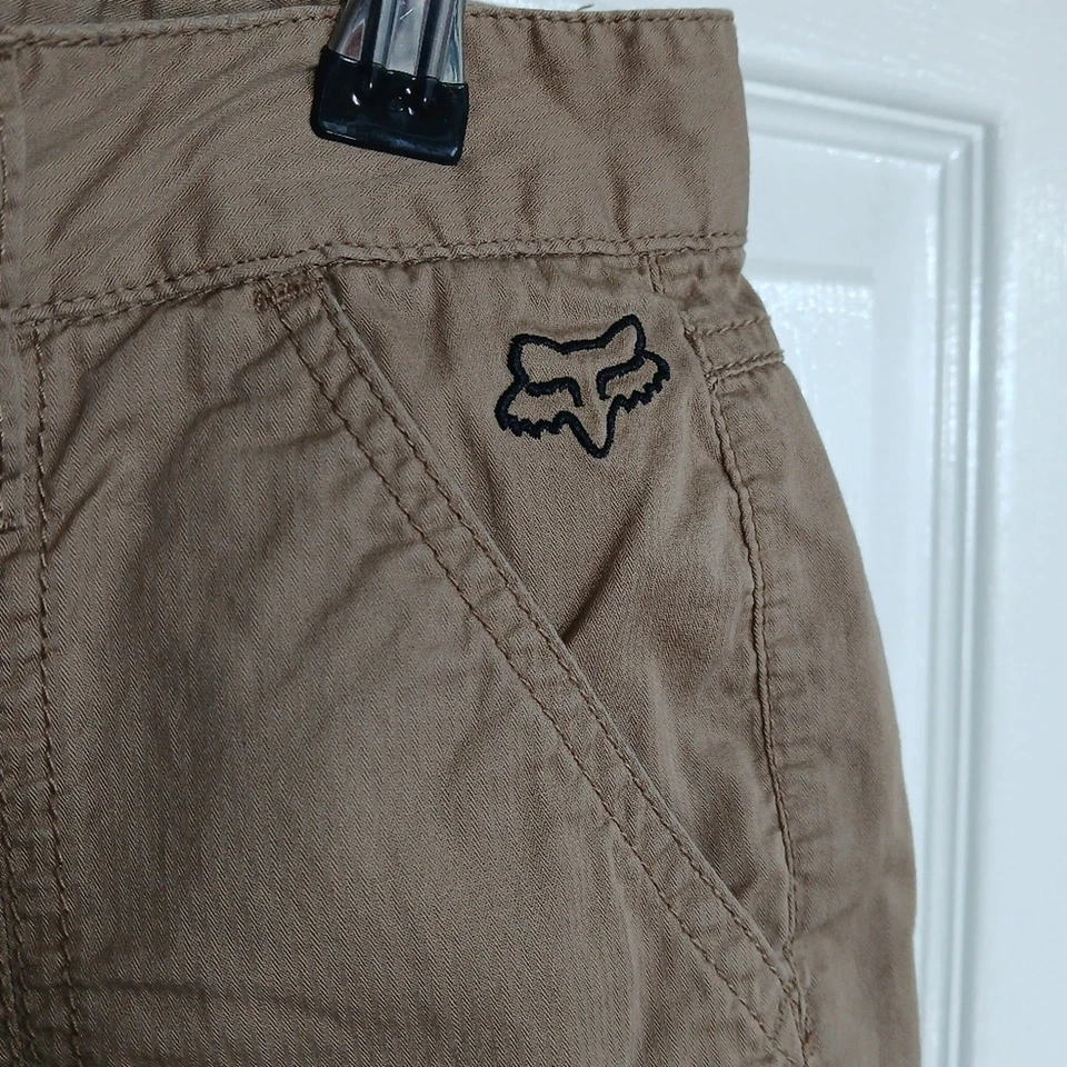 Fox Caqui Pantalones Cortos Tiro Bajo Patinador Concierto Fiesta Y2k Talla 9 Foto 3 de 4
