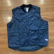 Vintage Big Smith Quilted Work Vest USA Made Blue Insulated Mens 2XL