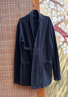 Damir Doma Silent Black Heavy Jersey Kimono Coat Size L Much Worn